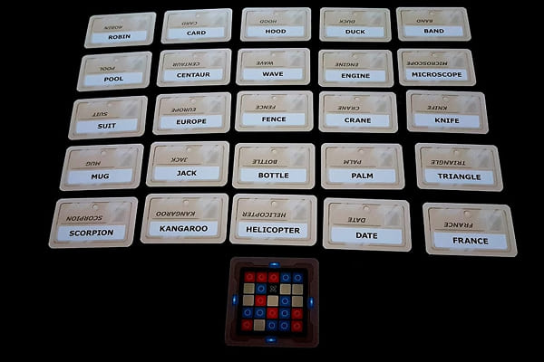 Codenames word grid and team play