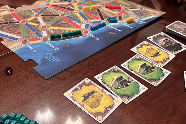 Ticket to Ride board game with train routes